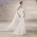 Custom Made Lace Appliques Tulle Satin Mermaid Wedding Dress